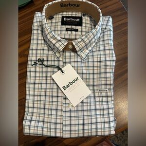 Barbour Men's Checkered Shirt - White and Tan